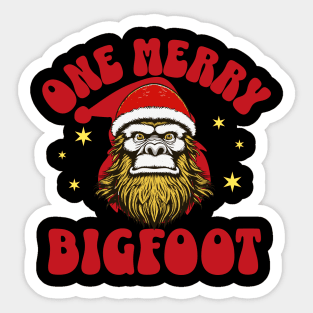 One Merry Bigfoot Santa Squatch Sticker